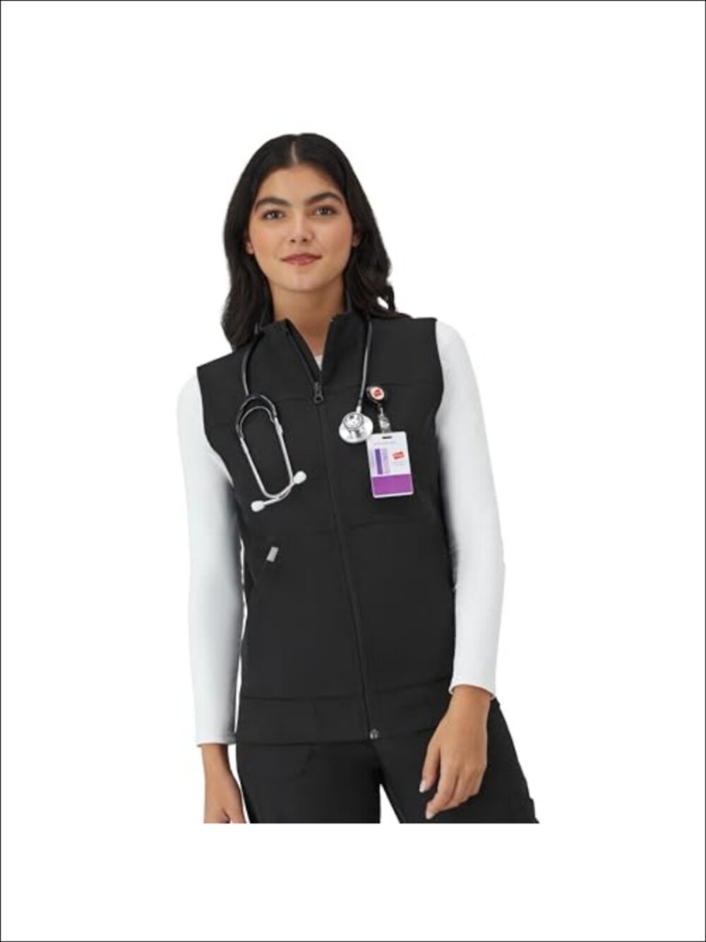 Hanes Comfort Fit Scrubs Vest Moisture-Wicking Stretch Medical Vest
